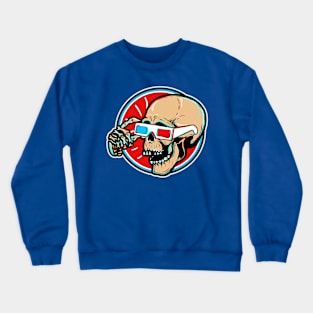 3D Glasses Skull Pop Art Ave Crewneck Sweatshirt